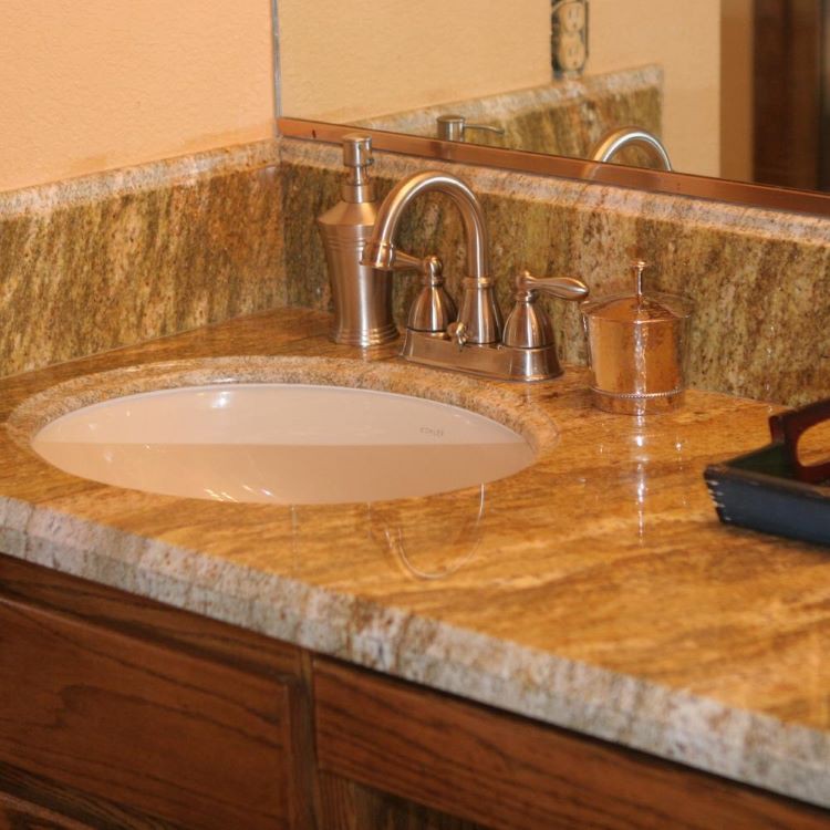 Imperial Gold Granite bathroom countertop wash basin Imperial Gold Granite bathroom countertop wash basin