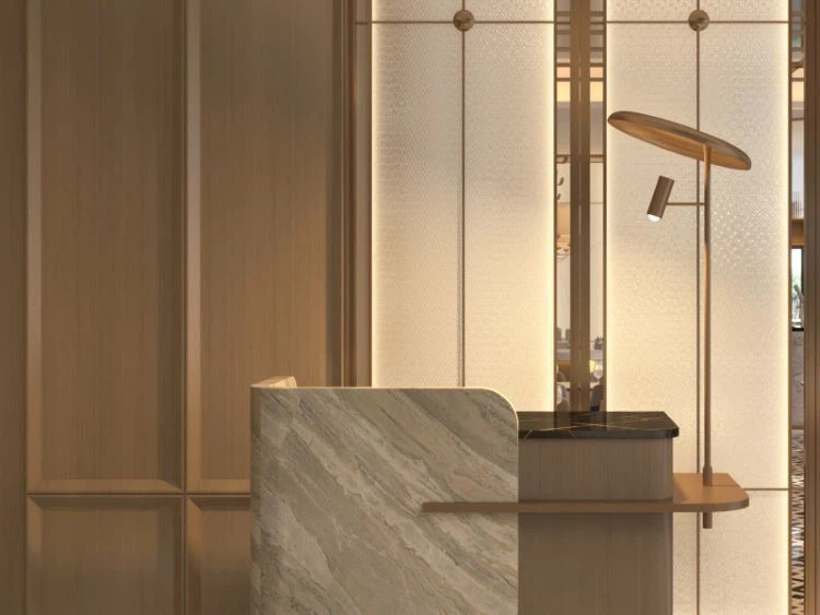 Gray Blue Sky Marble Interior Design